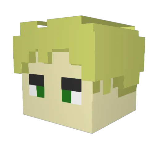 MatchaKirby Minecraft avatar head, 3D render