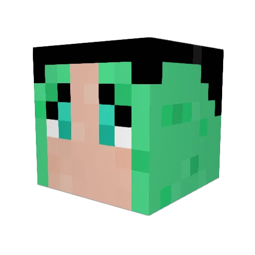 Matcha_ice_cream Minecraft avatar head, 3D render