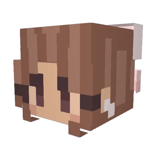 MatchaaMochii Minecraft avatar head, 3D render