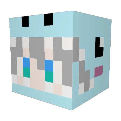 Matchacaker Minecraft avatar head, 3D render