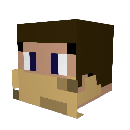 Matchup Minecraft avatar head, 3D render
