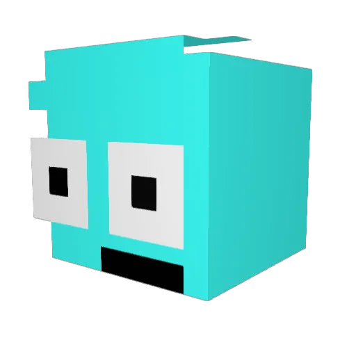 MateGamerPro Minecraft avatar head, 3D render