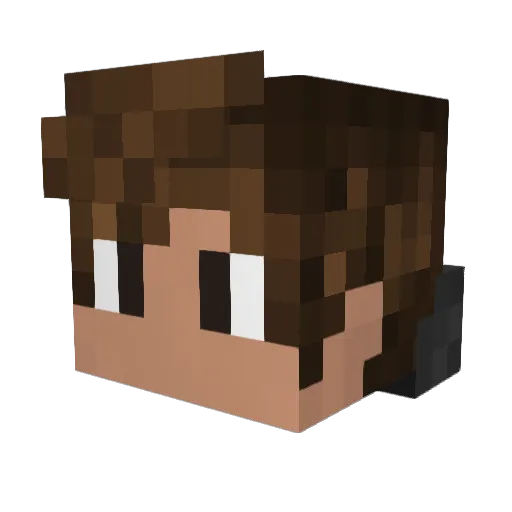 MatePaz Minecraft avatar head, 3D render