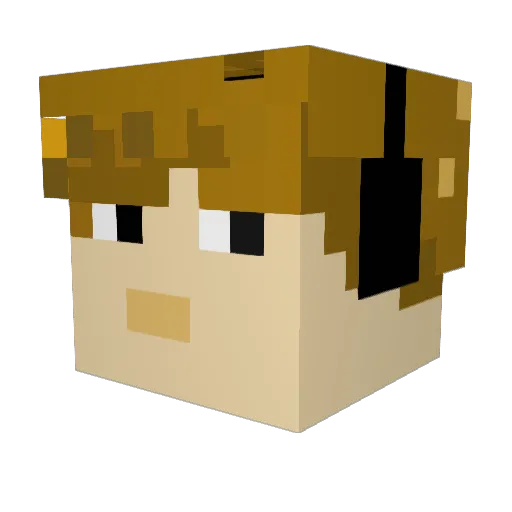 MateiStar Minecraft avatar head, 3D render
