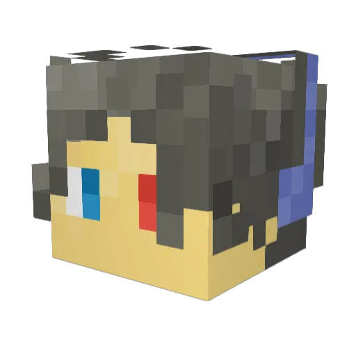 MateoMeow Minecraft avatar head, 3D render