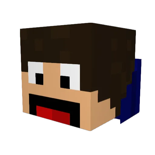Materdano Minecraft avatar head, 3D render