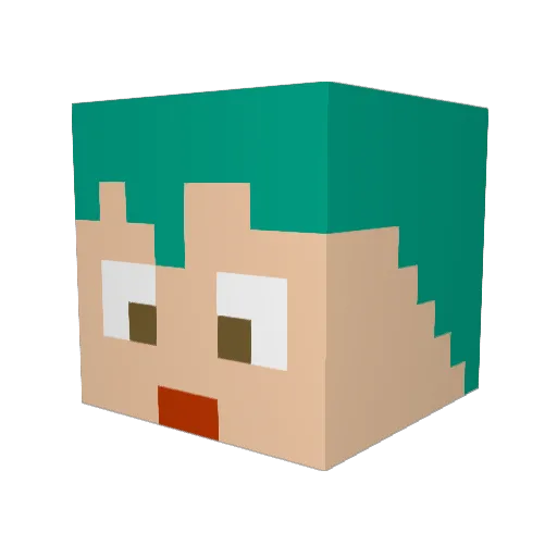 Math0118 Minecraft avatar head, 3D render