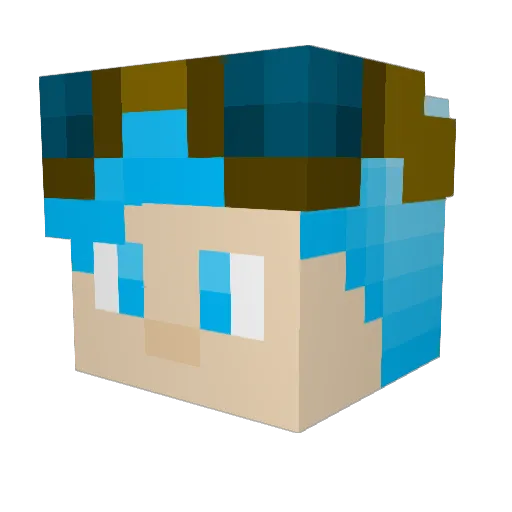 MathLegend_175 Minecraft avatar head, 3D render