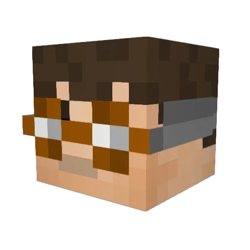 Mathchri Minecraft avatar head, 3D render