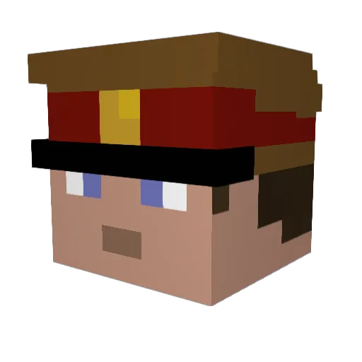 Mathiar Minecraft avatar head, 3D render