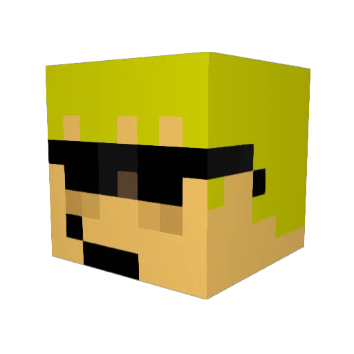 Mathick Minecraft avatar head, 3D render