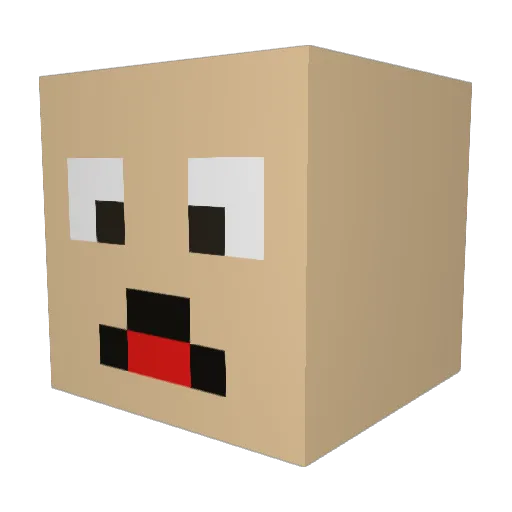 MathieuEA Minecraft avatar head, 3D render
