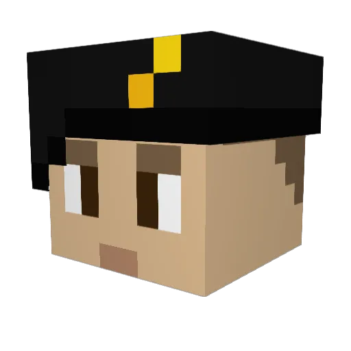 Mathieuuu Minecraft avatar head, 3D render