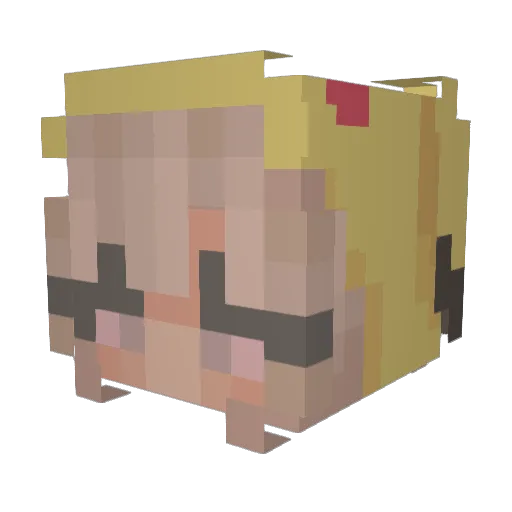 Mathilde_08 Minecraft avatar head, 3D render