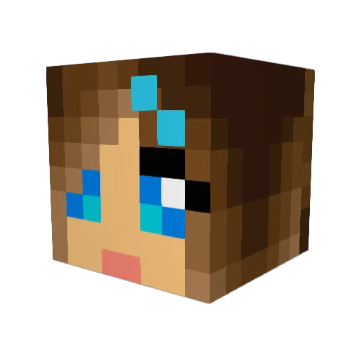 Mathildewow Minecraft avatar head, 3D render