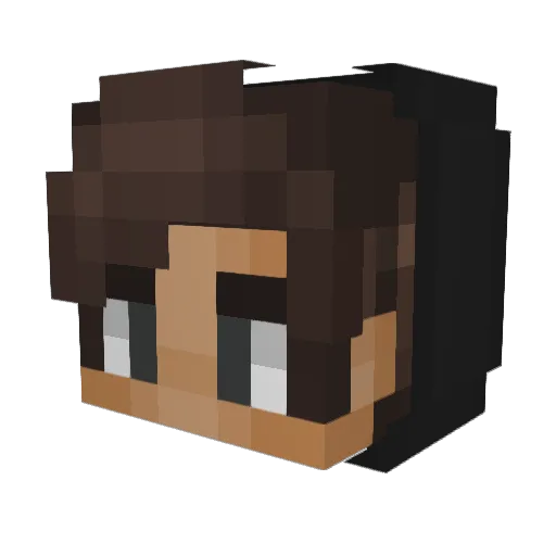 Mathildi Minecraft avatar head, 3D render