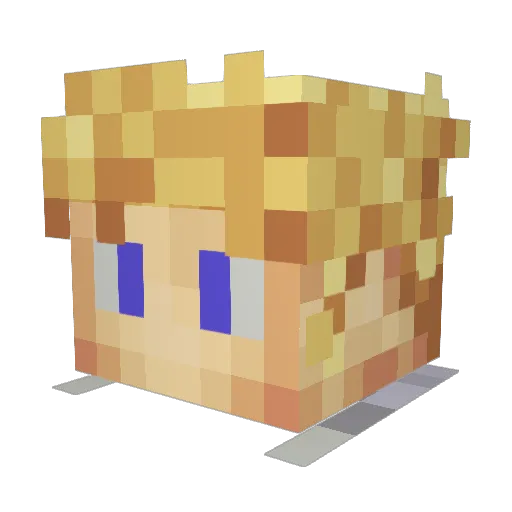 Mathland Minecraft avatar head, 3D render