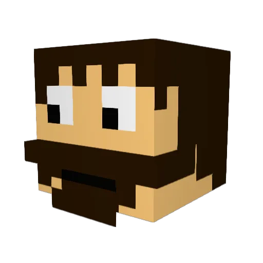 Mathzar Minecraft avatar head, 3D render