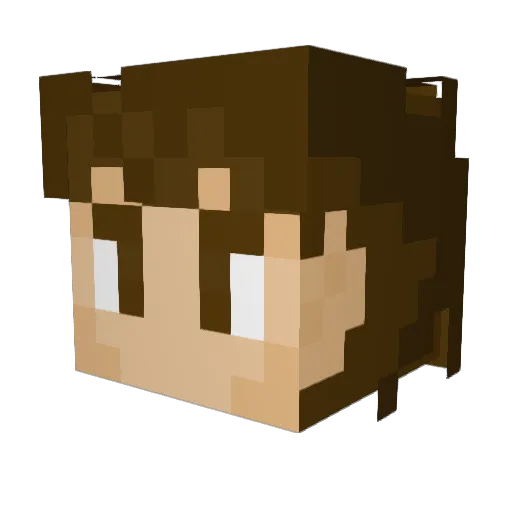 MatiBv Minecraft avatar head, 3D render
