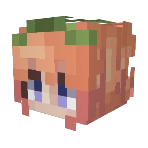 MatiLonga Minecraft avatar head, 3D render