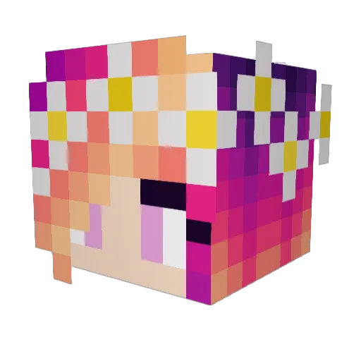 MatiPower Minecraft avatar head, 3D render