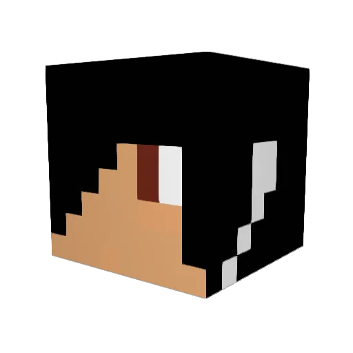 Matiheredia Minecraft avatar head, 3D render