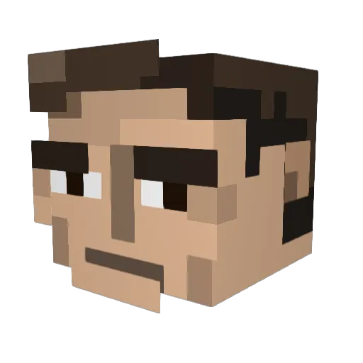 Matiszefunio Minecraft avatar head, 3D render