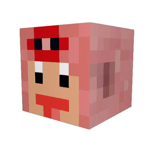 Matix04_PL Minecraft avatar head, 3D render