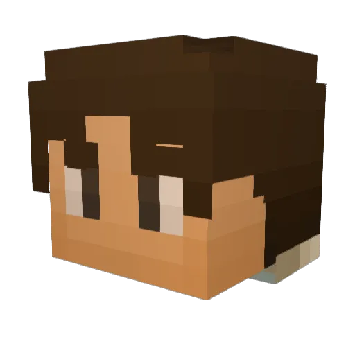 Matlock_ Minecraft avatar head, 3D render