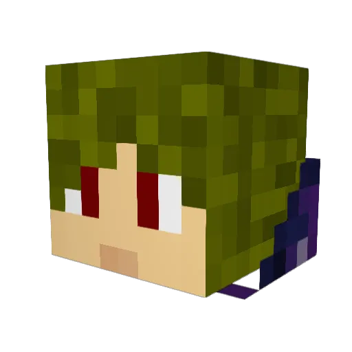 Matniight Minecraft avatar head, 3D render