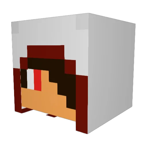 Matousette Minecraft avatar head, 3D render