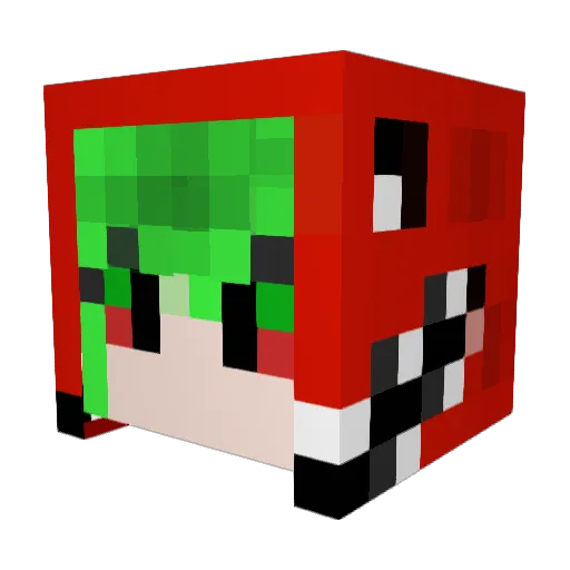 MatryoshkaGumi Minecraft avatar head, 3D render