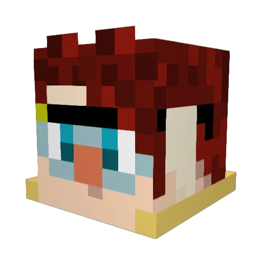 Matryushka Minecraft avatar head, 3D render