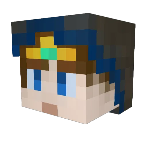 MatsuHiroshi Minecraft avatar head, 3D render