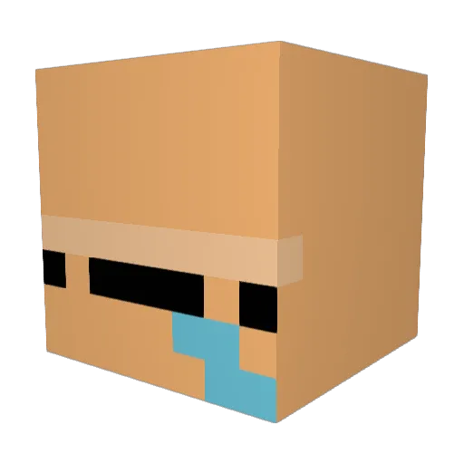 Matszipan Minecraft avatar head, 3D render