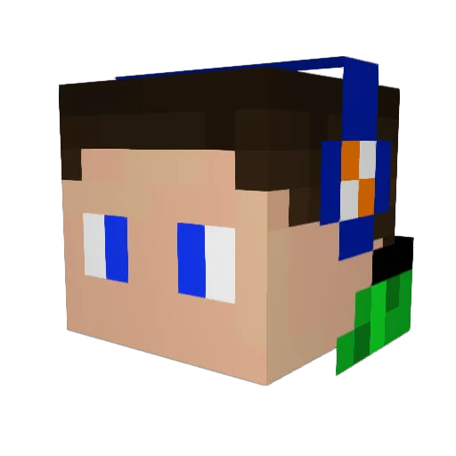 MattK_Plays Minecraft avatar head, 3D render