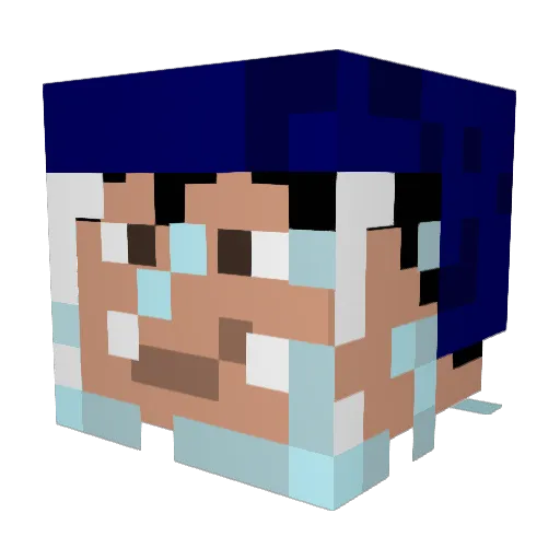 Mattblocks Minecraft avatar head, 3D render