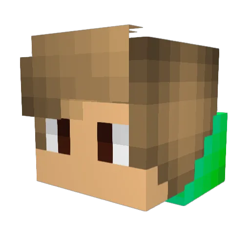 Matteo15_top Minecraft avatar head, 3D render