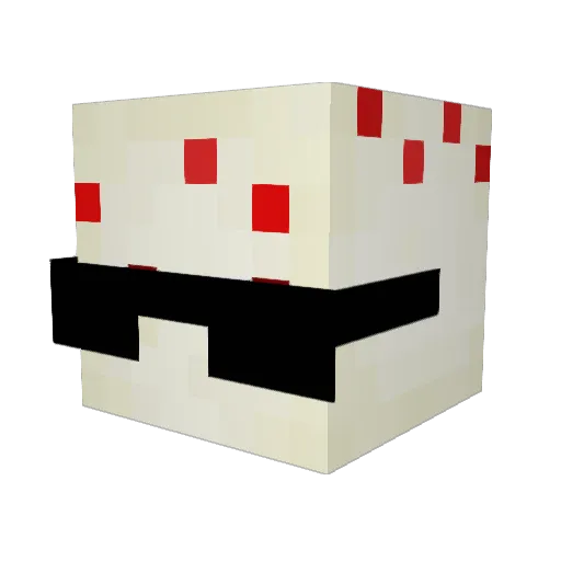 MatteoBean Minecraft avatar head, 3D render