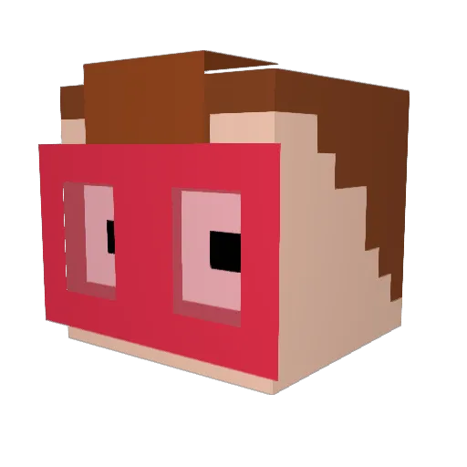 MattieMooo Minecraft avatar head, 3D render