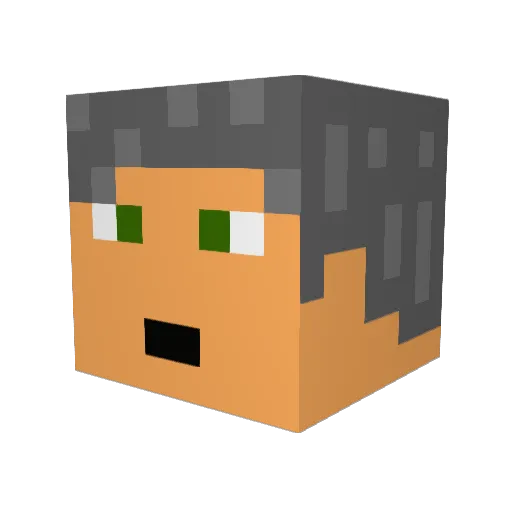 Mattockhead Minecraft avatar head, 3D render