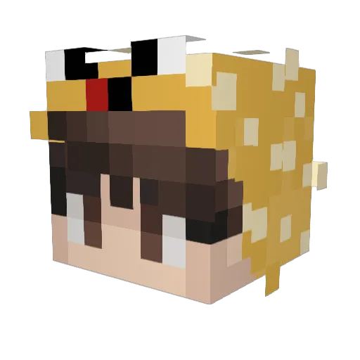 Mattux Minecraft avatar head, 3D render