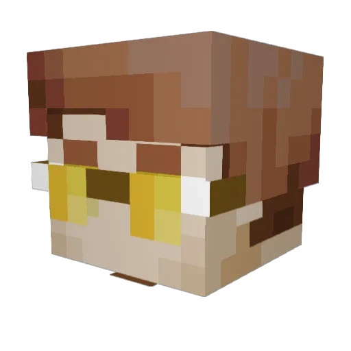 MattyFonz Minecraft avatar head, 3D render