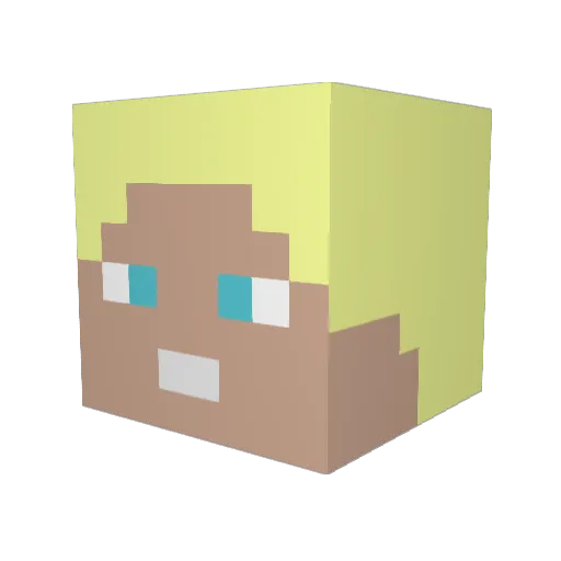 Matuzalem Minecraft avatar head, 3D render