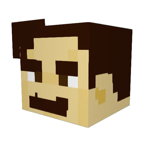 MatzaBallandLox Minecraft avatar head, 3D render