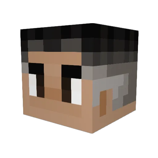 Mauldus Minecraft avatar head, 3D render
