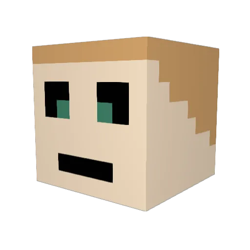 MauliTim Minecraft avatar head, 3D render