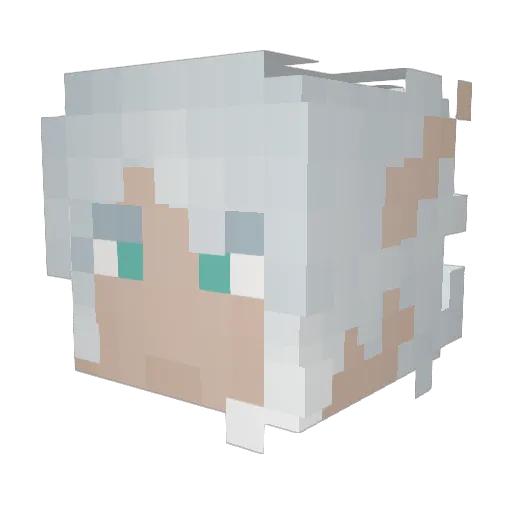 Maulkin_ Minecraft avatar head, 3D render