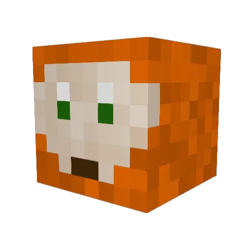 MaurQ Minecraft avatar head, 3D render