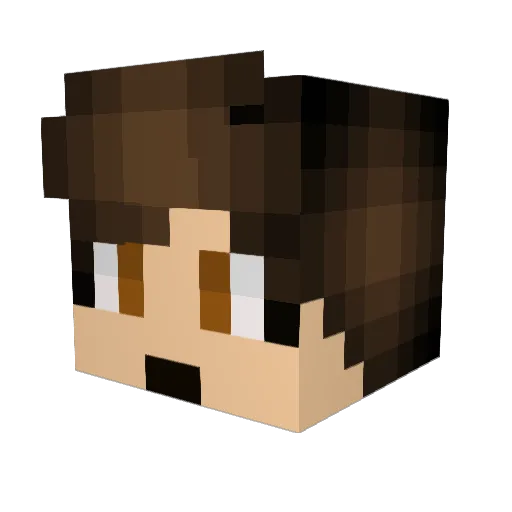 Maurito Minecraft avatar head, 3D render